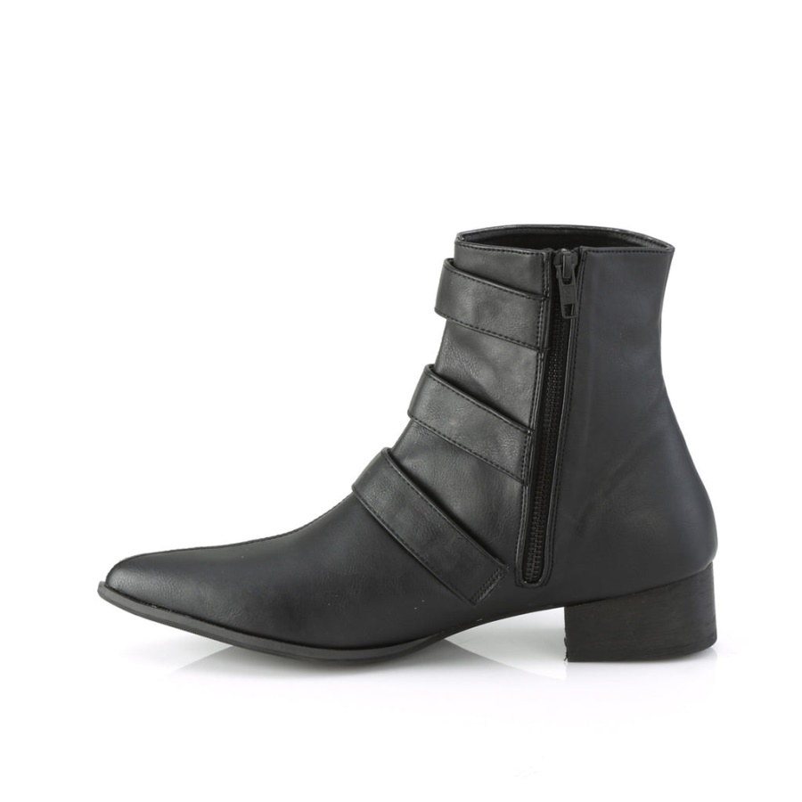 Warlock-50-C Black Vegan Leather Demonia