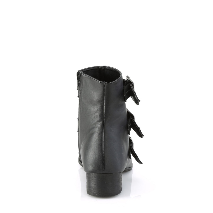 Warlock-50-C Black Vegan Leather Demonia