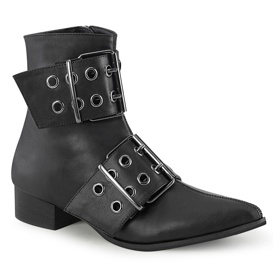 Warlock-55 Demonia Black Vegan Leather