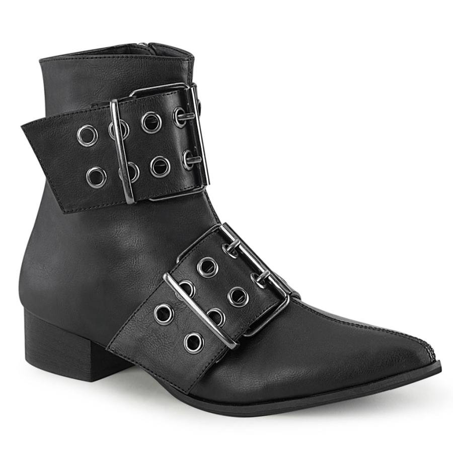 Warlock-55 Demonia Black Vegan Leather