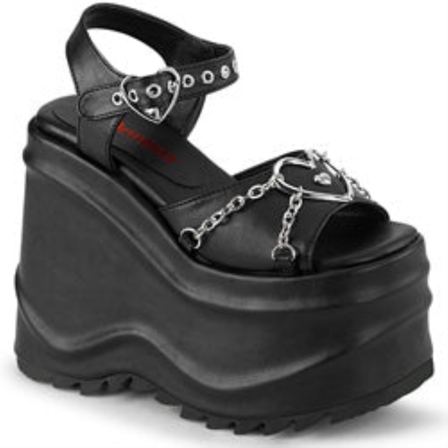Wave-09 Demonia Black Vegan Leather