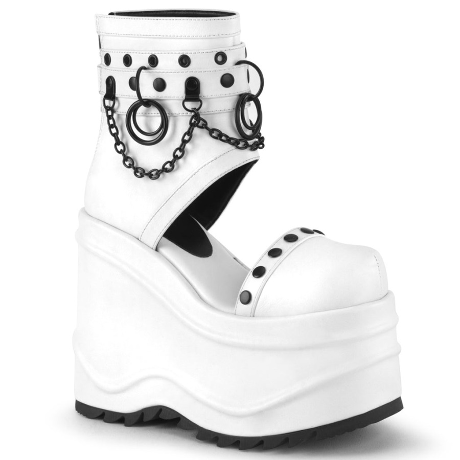 Wave-22 Demonia White Vegan Leather