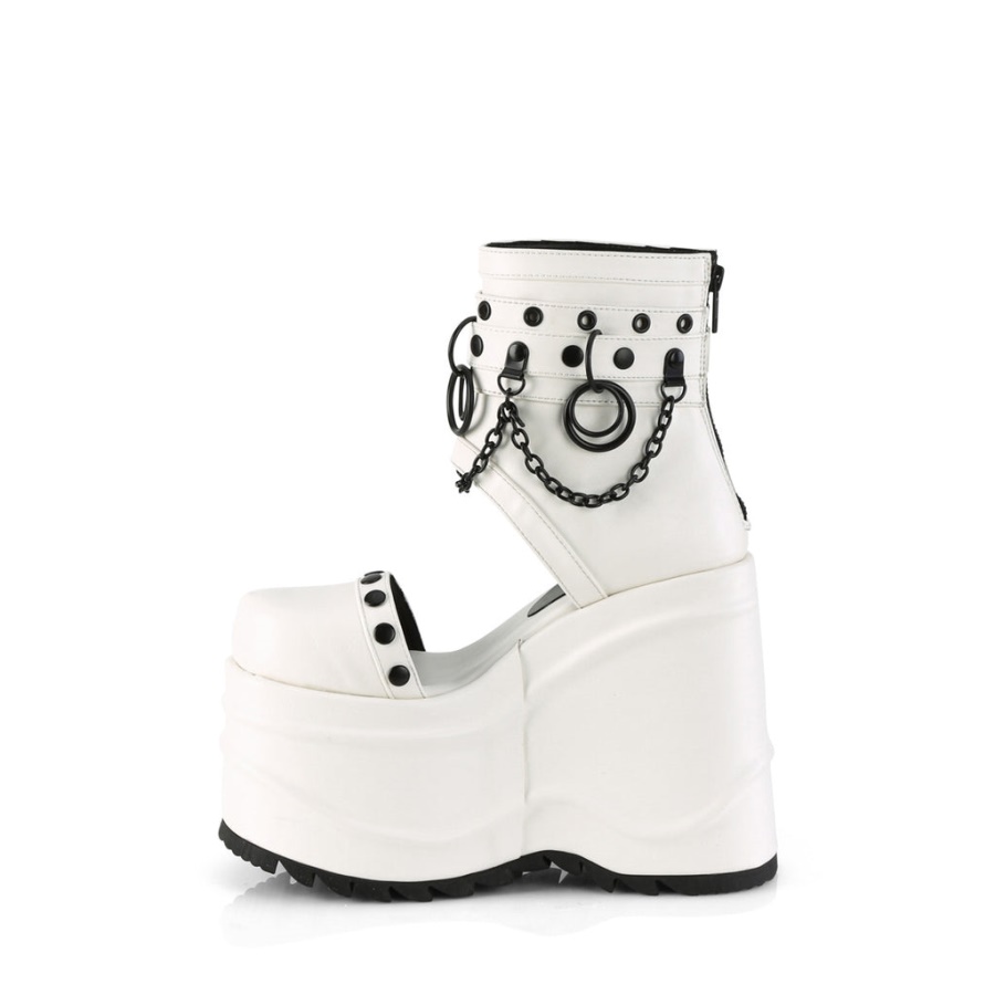 Wave-22 Demonia White Vegan Leather