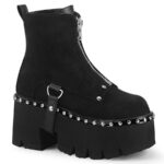 Ashes-100 Black Vegan Suede Demonia