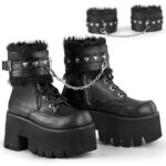 Ashes-57 Demonia Black Vegan Leather - Image 2