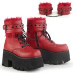 Ashes-57 Red Vegan Leather Demonia - Image 2