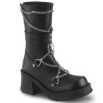 Bratty-120 Black Vegan Leather Demonia