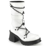 Bratty-120 Demonia White Vegan Leather