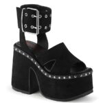 Camel-102 Black Vegan Suede Demonia - Image 2