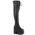 Camel-300 Demonia Black Str Vegan Leather