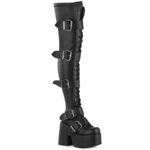 Camel-305 Black Stretch Vegan Leather Demonia