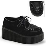 Creeper-216 Demonia Black Vegan Suede - Image 2