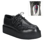 Creeper-402 Black Leather Demonia - Image 2