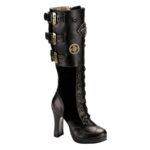 Crypto-302 Demonia Black Vegan Leather-Microfiber - Image 2