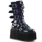 Damned-225 Black Hologram Vegan Leather Demonia - Image 2