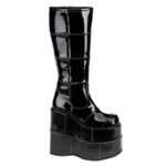 Demonia Black Patent Stack-301 - Image 2