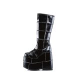 Demonia Black Patent Stack-301 - Image 4