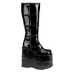 Demonia Black Patent Stack-301 - Image 6