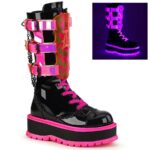 Demonia Black Patent-U V Neon Pink Slacker-156 - Image 2