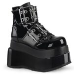 Demonia Black Patent-Vegan Leather Bear-104