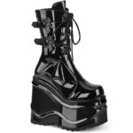 Demonia Black Patent Wave-150
