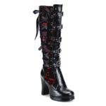 Demonia Black-Red Vegan Leather Crypto-106 - Image 2