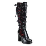 Demonia Black-Red Vegan Leather Crypto-106