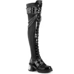 Demonia Black Stretch Vegan Leather Bratty-304 - Image 2