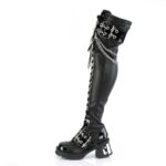 Demonia Black Stretch Vegan Leather Bratty-304 - Image 4