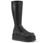 Demonia Black Stretch Vegan Leather Slacker-200 - Image 2