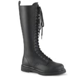 Demonia Black Vegan Leather Bolt-400