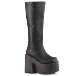 Demonia Black Vegan Leather Camel-280