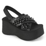 Demonia Black Vegan Leather Funn-12 - Image 2