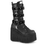 Demonia Black Vegan Leather-Patent Kera-110