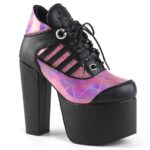 Demonia Black Vegan Leather-Pink Hologram Torment-216