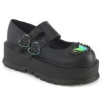 Demonia Black Vegan Leather Slacker-25