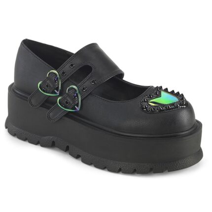 Demonia Black Vegan Leather Slacker-25