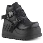 Demonia Black Vegan Leather Stomp-15