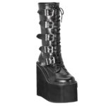 Demonia Black Vegan Leather Swing-220
