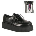 Demonia Black Vegan Leather V-Creeper-502 - Image 2