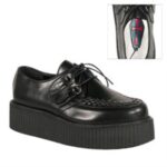Demonia Black Vegan Leather V-Creeper-502 - Image 6