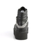 Demonia Black Vegan Leather V-Creeper-565 - Image 5