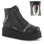 Demonia Black Vegan Leather V-Creeper-565 - Image 6