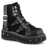 Demonia Black Vegan Leather-Vegan Suede Lilith-278