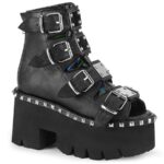Demonia Black Vegan Leather&Hologram Ashes-70
