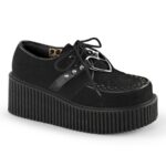 Demonia Black Vegan Suede-Vegan Leather Creeper-206 - Image 2