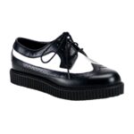 Demonia Black-White Leather Creeper-608 - Image 2