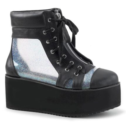 Demonia Clear Hologram T Faux Leather Grip-102