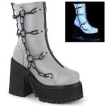Demonia Gray Reflective Vegan Leather Assault-66 - Image 2