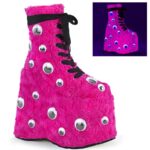 Demonia Hot Pink Fur Slay-206